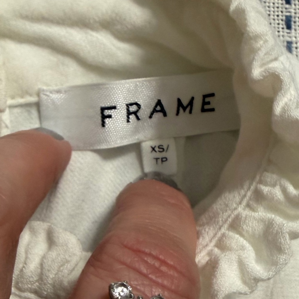 Frame Denim Ivory Ruffle Blouse - Picture 3 of 8